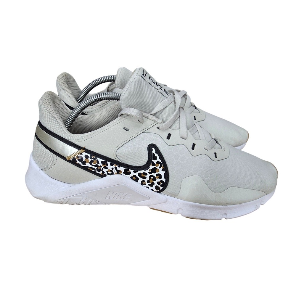Nike Legend Essential 2 Training Shoes Women 11.5 Gray Leopard Sneaker CZ3668017